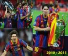 Leo Messi εορτασμό του Champions League 2010-2011